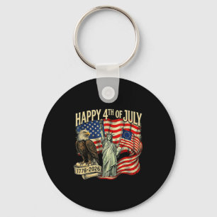 Chaveiro Feliz 4 de julho de 1776 2026 águia patriótico