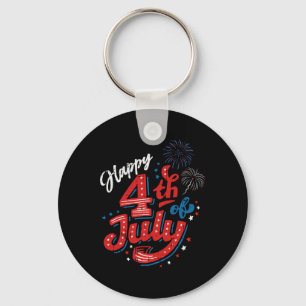 Chaveiro Feliz 4 de Julho Dia da Independência Legal Patrió