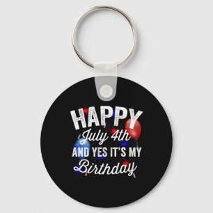 Chaveiro Feliz 4 de julho e sim é meu aniversário independe
