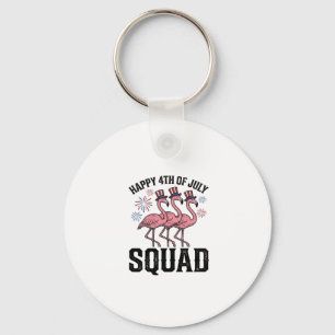 Chaveiro Feliz 4 de Julho Flamingo Squad Vector Design_1