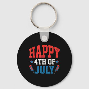 Chaveiro Feliz 4 de julho Patriótico Bandeira Americana Ame
