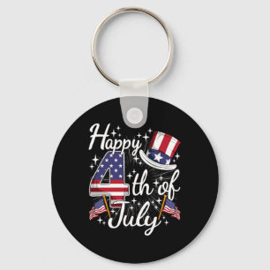 Chaveiro Feliz 4 de Julho Patriótico Bandeira Americana EUA