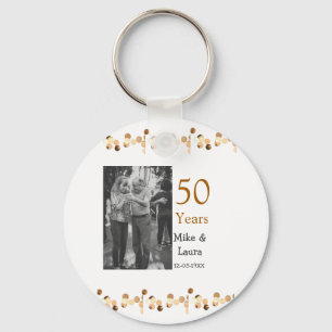 Chaveiro Feliz 50º aniversário adicionar nome do casal data
