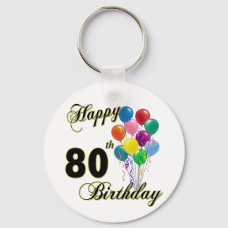 Chaveiro Feliz 80 Aniversário Presente e Roupa de Aniversár