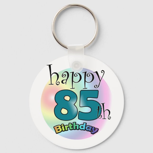 Chaveiro Feliz 85º aniversário (blauw) (Frente)