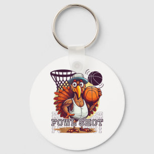Chaveiro Feliz Ação de Graças Engraçado Turquia Basketb