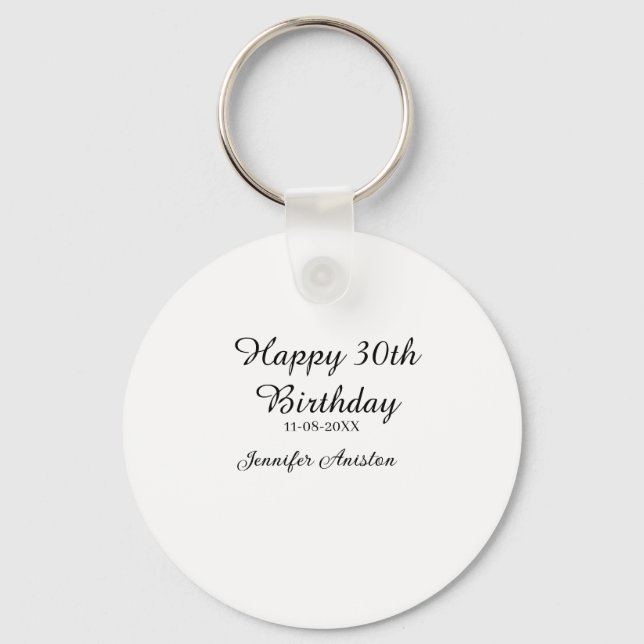 Chaveiro Feliz aniversário de 30 anos para adicionar nome d (Frente)