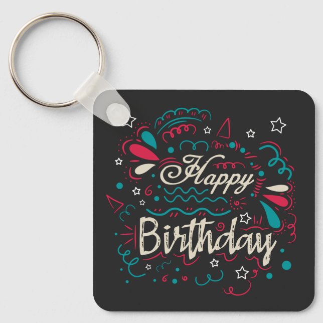 Chaveiro feliz aniversário decorativo (Frente)