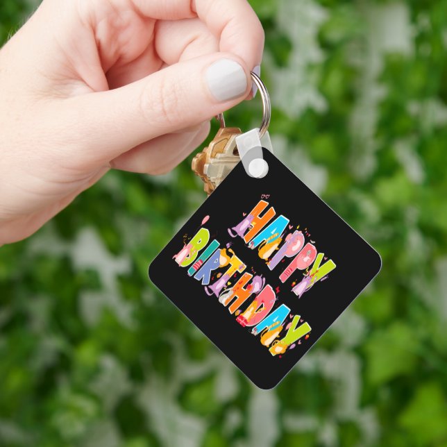 Chaveiro Feliz aniversário Engraçado Celebração do Dia do P (Mão)