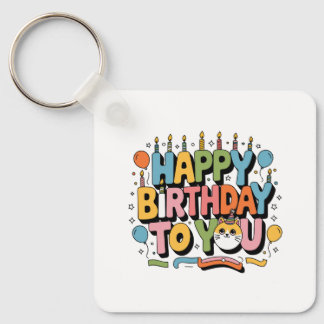 Chaveiro Feliz Aniversário Gatinho Fofo