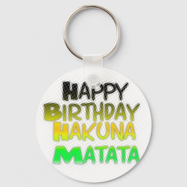 Chaveiro Feliz Aniversário Gelado Hakuna Matata eco Inspira (Frente)