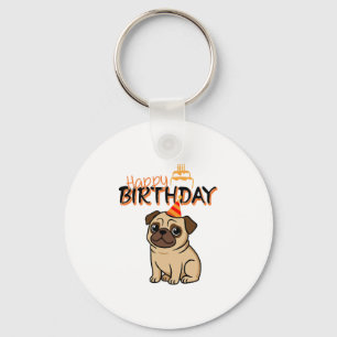 CHAVEIRO FELIZ ANIVERSÁRIO PUG