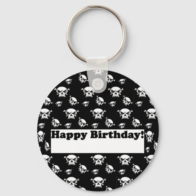 Chaveiro Feliz aniversário Skulls Modelo (Frente)