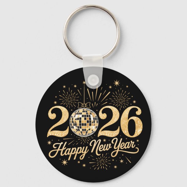 Chaveiro Feliz Ano Novo 2026 (Frente)
