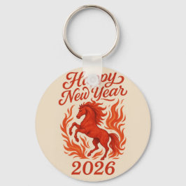 Chaveiro Feliz ano novo 2026 Cavalo de Fiery