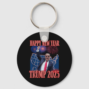 Chaveiro Feliz ano novo De Trump Cute 2025 45 47 Outlaw Won