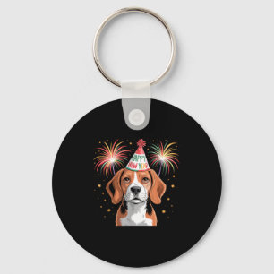Chaveiro Feliz Ano Novo Engraçado 2026 Beagle Ano Novo
