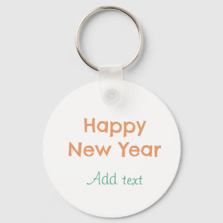 Chaveiro Feliz ano novo laranja verde nome data moderno ret