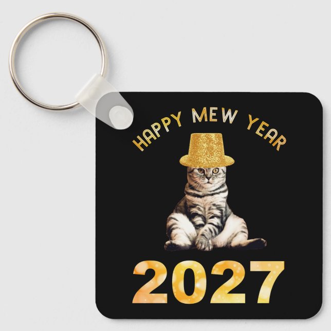 Chaveiro Feliz Ano Novo Mew 2027 (Frente)