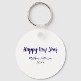 Chaveiro Feliz ano novo roxo adicionar nome preto ano simpl