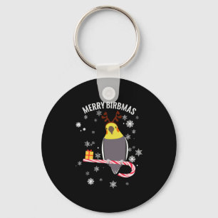 Chaveiro Feliz Birbmas Funny Cockatiel Bird Holiday para o 