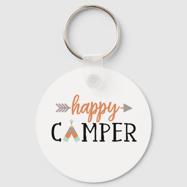 Chaveiro Feliz Camper, Acampamento (Frente)