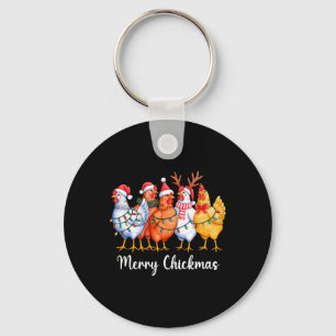 Chaveiro Feliz Chickmas Natal Divertido Amante de Frango Pa