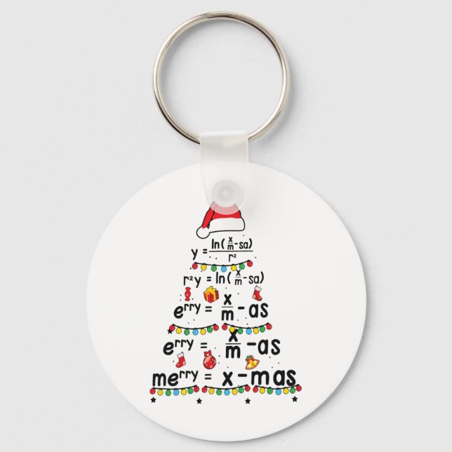 Chaveiro Feliz de Equação de Matemática X-mas Engraçado Pro (Frente)