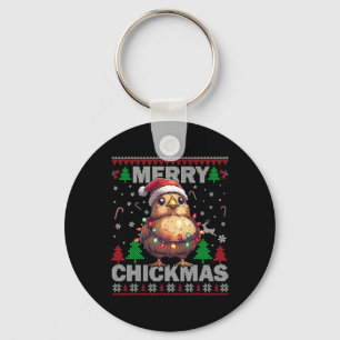 Chaveiro Feliz De Fickmas Engraçado Natal De Frango Feio Pa