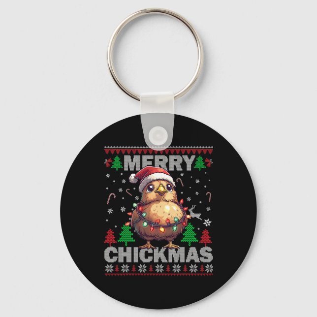 Chaveiro Feliz De Fickmas Engraçado Natal De Frango Feio Pa (Frente)