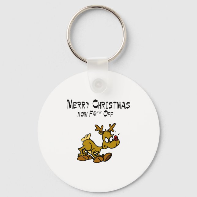 Chaveiro Feliz de Natal Agora F*ck Off (Frente)