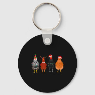 Chaveiro Feliz de Natal de Frango de Natal Luz Santa Hat