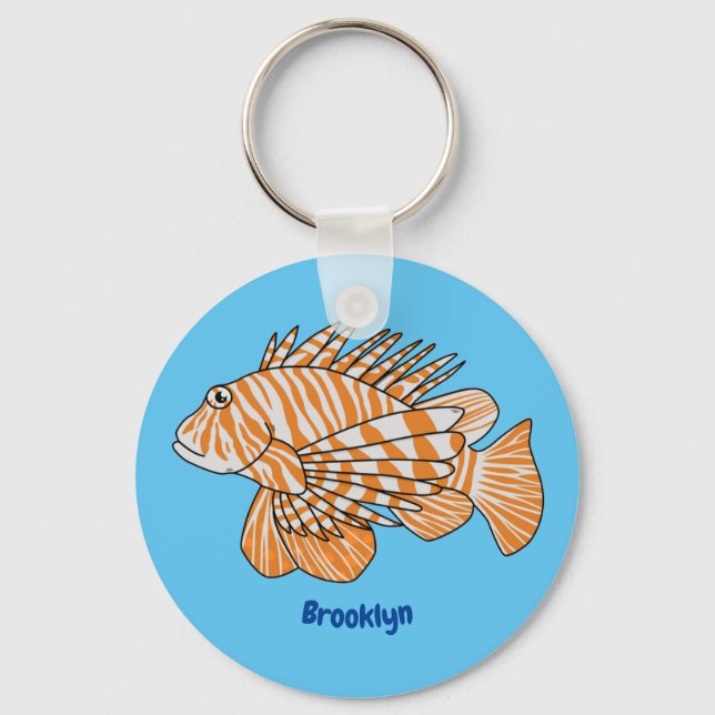 Chaveiro Feliz desenho animado de lionfish (Frente)