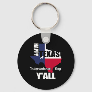 Chaveiro Feliz Dia da Independência do Texas Y'all Usa Cowb