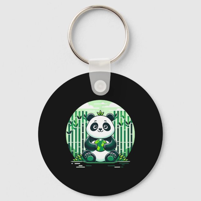 Chaveiro Feliz Dia da Terra com Panda (Frente)