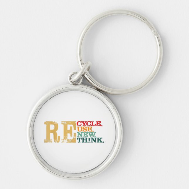 Chaveiro Feliz Dia da Terra Recicle Reutilize Renove Repens (Frente)
