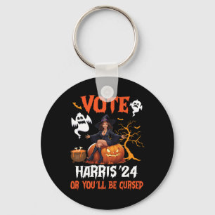 Chaveiro Feliz Dia das Bruxas Vote Harris 2024 Ou Você Será