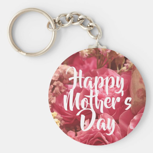 Chaveiro Feliz Dia das Mães Rosas do Coração (Frente)