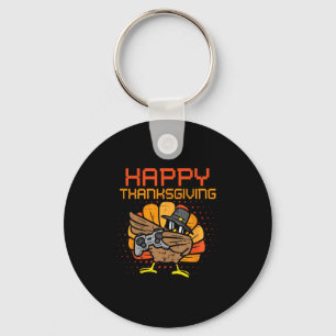 Chaveiro Feliz Dia de Ação de Graças Dabbing Gamer Peru Kid