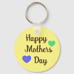 Chaveiro Feliz dia de as mães de Tipografia Cursiva castanh