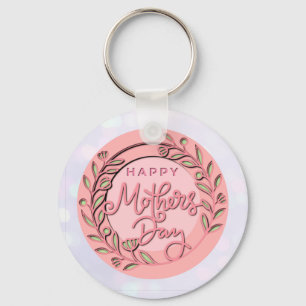 Chaveiro Feliz Dia de as mães Elegante, moderno, rosa,