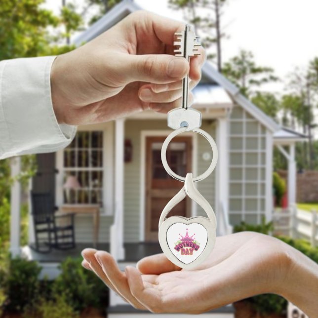 Chaveiro Feliz dia de as mães metálico da Rainha Rosa (Criador carregado)