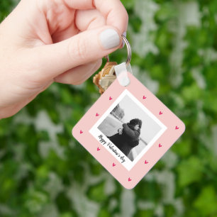 Chaveiro Feliz dia de os namorados   Coração Rosa e Vermelh