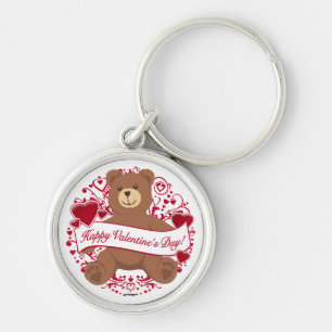 Chaveiro Feliz dia de os namorados! Urso de Pelúcia