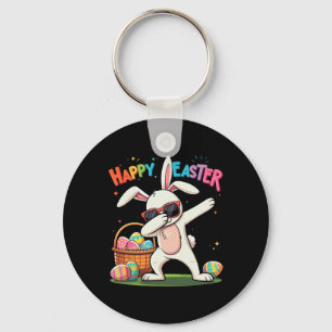 Chaveiro Feliz Dia de Páscoa Coelho Dabbing Ovos Coelho de