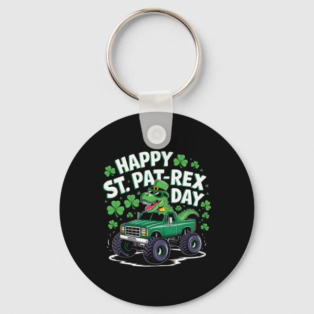 Chaveiro Feliz Dia de São Pat-rex Patrick Dinossauro Monstr (Frente)