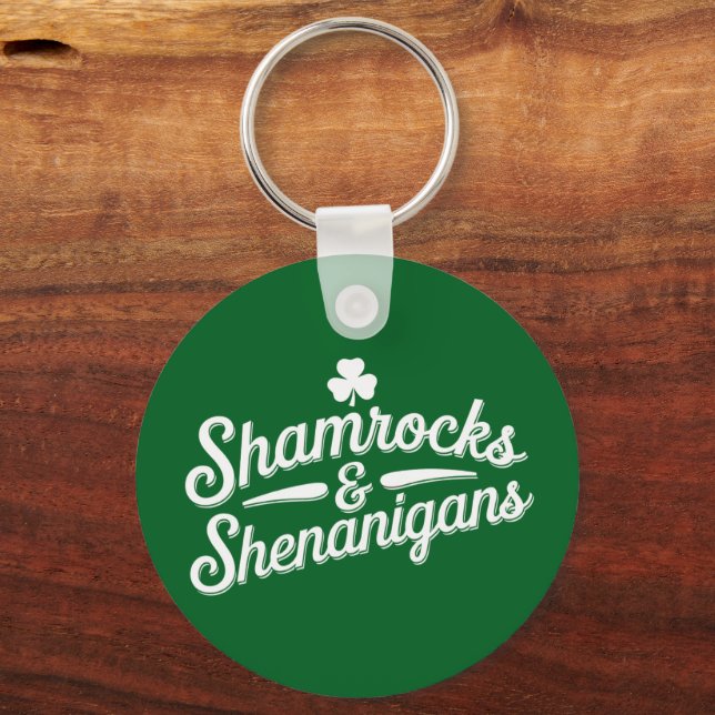 Chaveiro Feliz Dia de São Patrício Lucky Shamrock&Shenaniga (Frente)