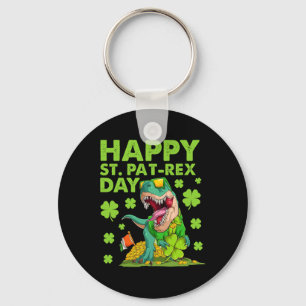 Chaveiro Feliz Dia de São Patrício T-Rex Dinossauro