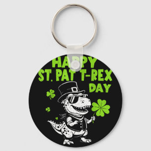 Chaveiro Feliz dia de st pat trex dinossauro para crianças