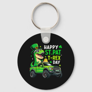 Chaveiro Feliz Dia de Trex de São Patrício Dinossauro para